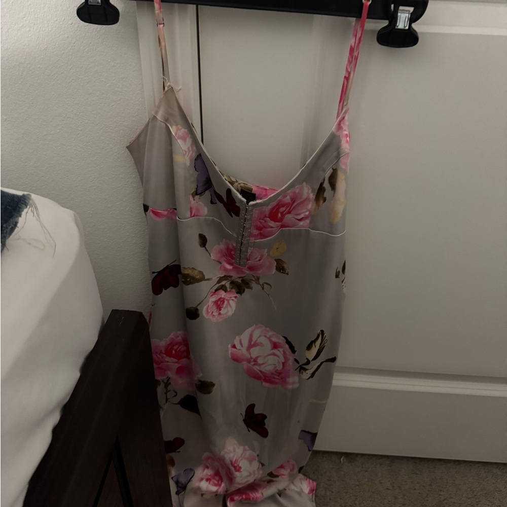 Victoria's Secret Pink and Gray Floral Midi Dress